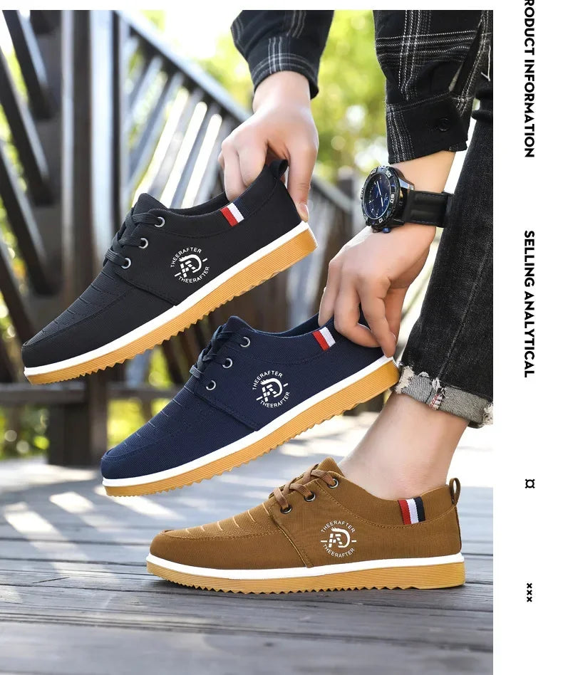 Man Canvas Shoes Fashion Platform Sneakers for Men Casual Walking Breathable Shoes Male Loafers Zapatillas Hombre 2025