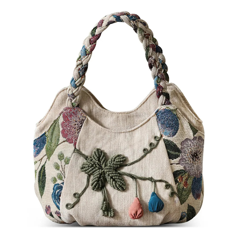 MOTAORA Women Handbags Vintage Canvas Bag Ladies Canvas Handbag Casual 2025 Woven Small Handbag Fabric Gout Craft Female Handbag