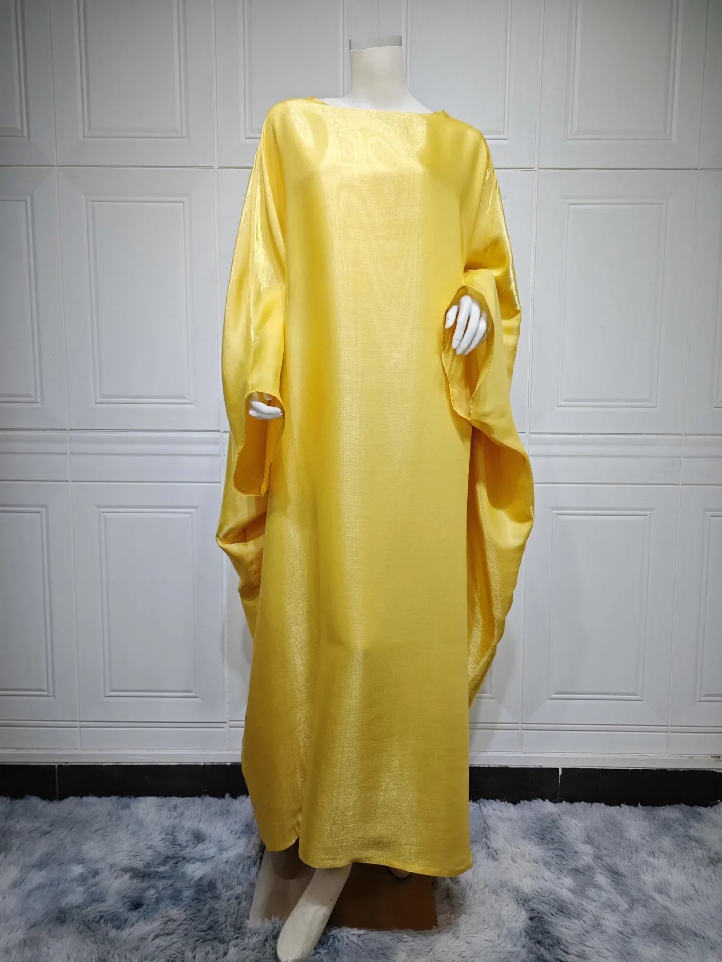 2024 Muslim Dress Women Summer Fashion Muslim Long Sleeve Satin Plus Size Long Abaya Kaftan Abaya Dubai Abaya Muslim Clothes