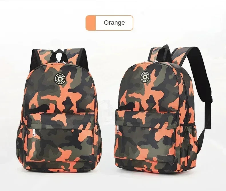 Children's Backpack Camouflage Backpack Elementary School Backpack Boys and Girls Reduce Burden First and Second Grade Backpack