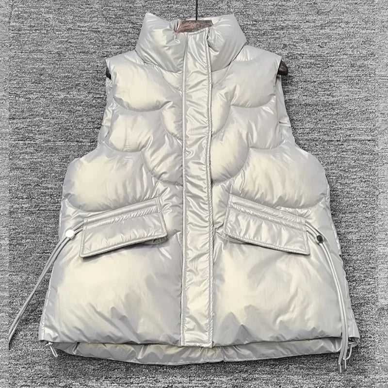 2023 New Down Cotton Vest for Women Autumn Winter Lightweight Vest Casual Loose Jackets Coats Women Fashion Sleeveless Parkas