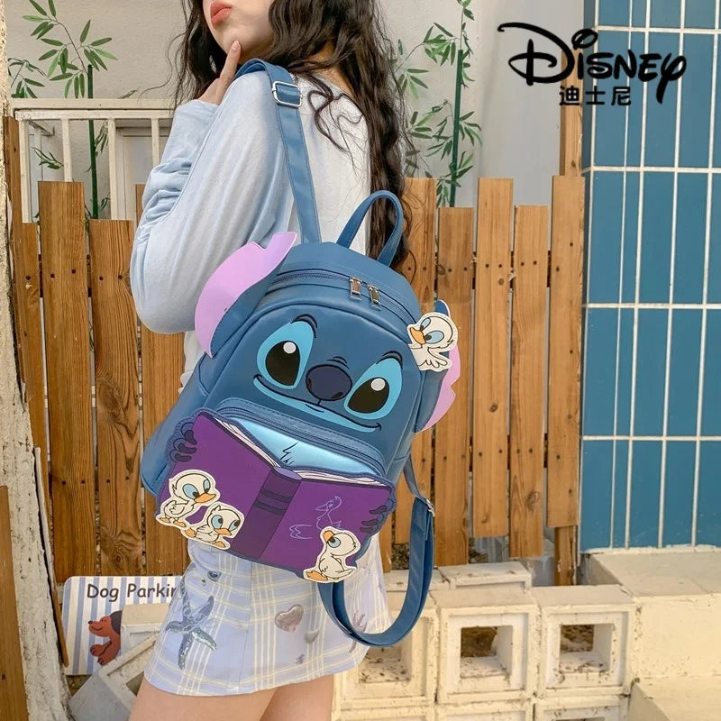 Genuine Disney Stitch Anime Peripherals Cute Fashionable Casual Backpack Holiday Gift In Stock