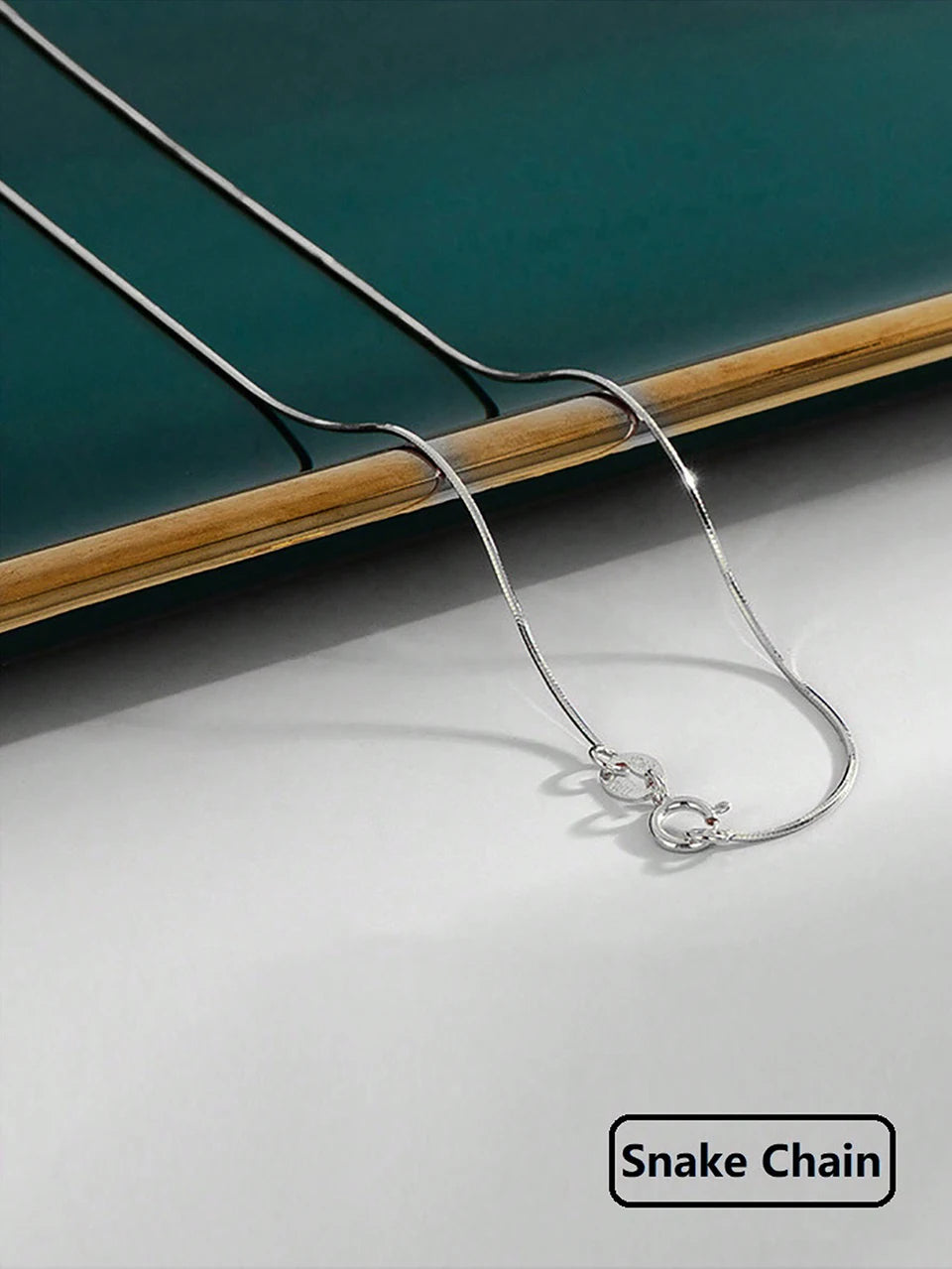 GRA 18K Gold Minimalist Box Snake Chain Necklace for Women Gift 40cm 45cm Choker Real 925 Sterling Silver Fashion Fine Jewelry