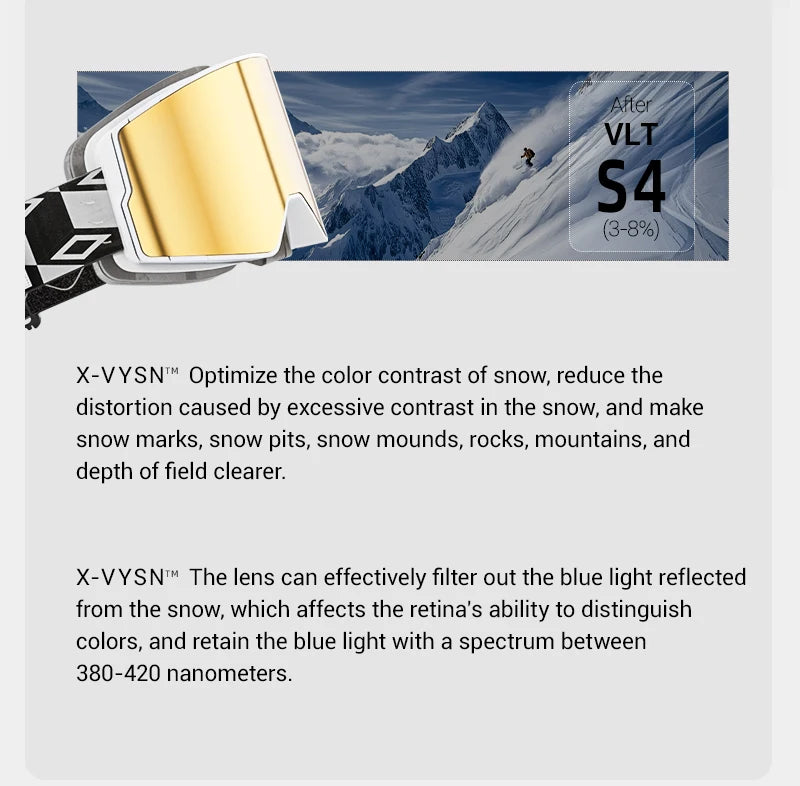 KAPVOE New Photochromic Outdoor Sport Ski Snowboard Goggle Men UV400 Protection Women Glasses Magnetic Attraction Skiing Goggles