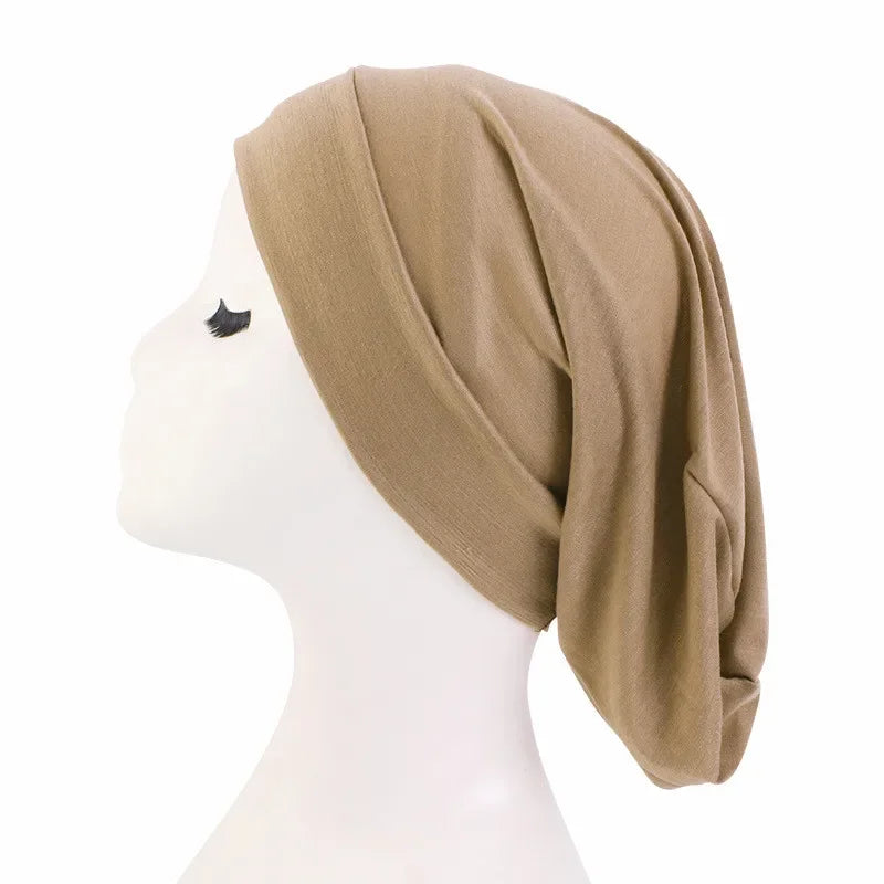 Cotton Muslim Underscarf Inner Tube Cap Islamic Eid Prayer Hijab Bottom Hat Headwear Arab Women Wrap Headscarf Turban