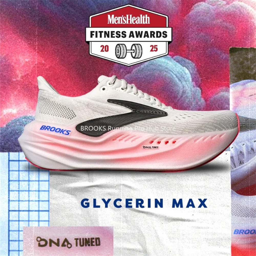Original Brooks Men's Glycerin Max Casual Sneakers Lightweight Low-top Design Mesh Breathable Running Shoes 1104471D099