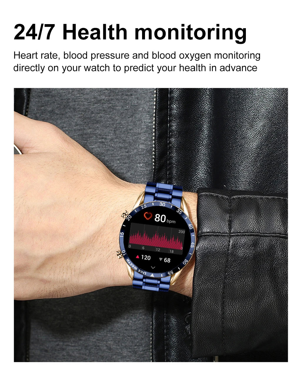 LIGE Original Smart Watch Men 1.39” HD Screen Bluetooth Call Men's Bracelet Heart Rate Blood Pressure Monitor Sports Smartwatch