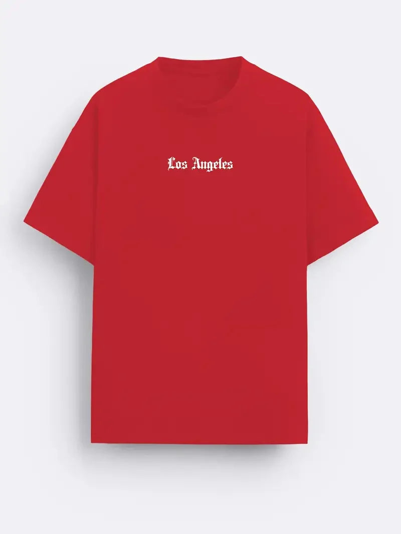 Men’s Summer 100% Cotton Casual T-Shirt Los Angeles Graphic Print | Loose Fit | Breathable Comfort