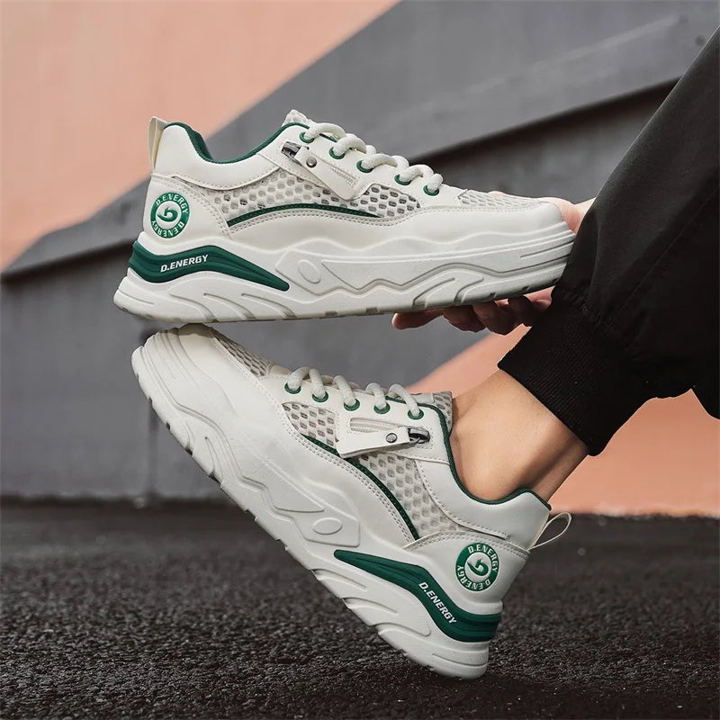 Men's breathable mesh casual sports shoes summer new walking shoes fashion trendy shoes soft-sole student sneakers running shoes
