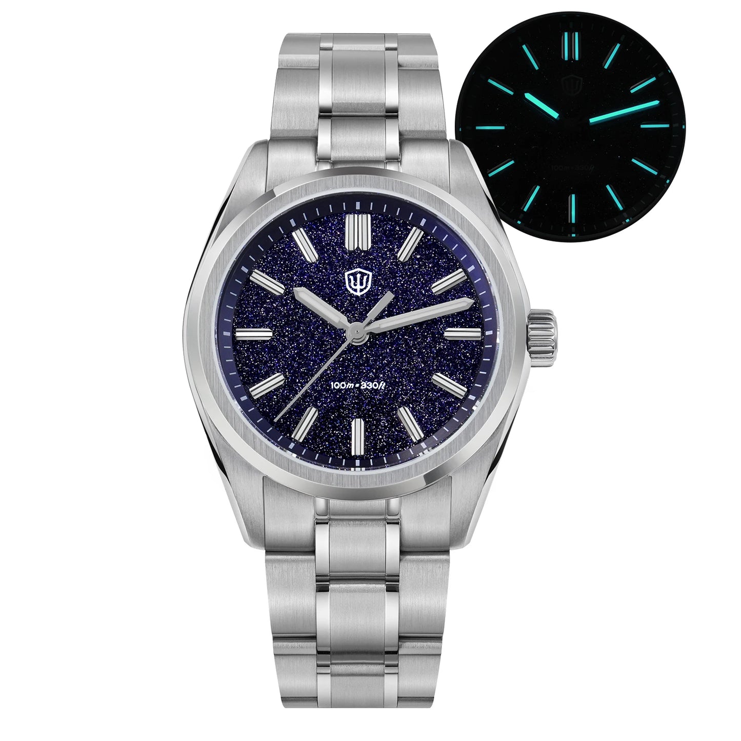 Watchdives WD0003B Original Design Aventurine Dial Men Watch VH31 Sweep Seconds Quartz Movement 36mm Watches Luminous Waterproof