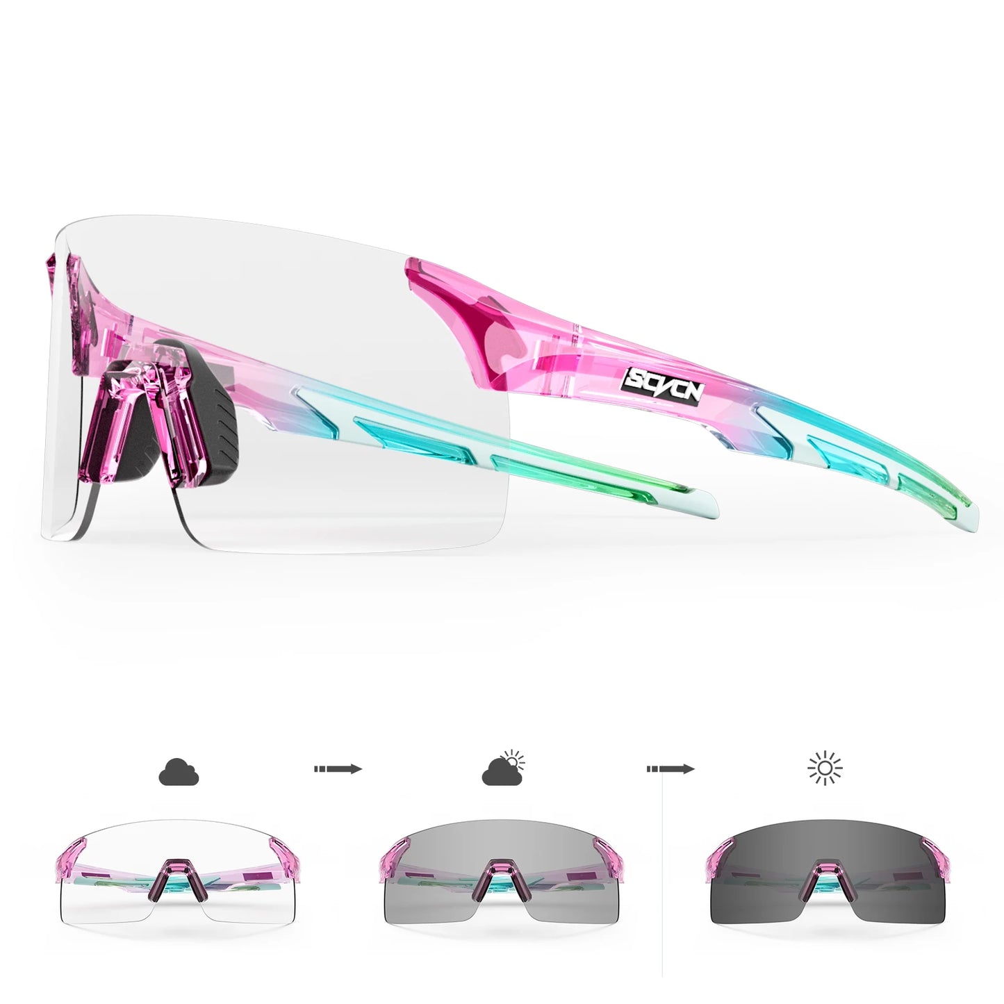 SCVCN Photochromic Sunglasses Outdoor Sports Bike Cycling Glasses Man MTB Climbing Glasses Eyewear Women Driving Bicycle Goggles