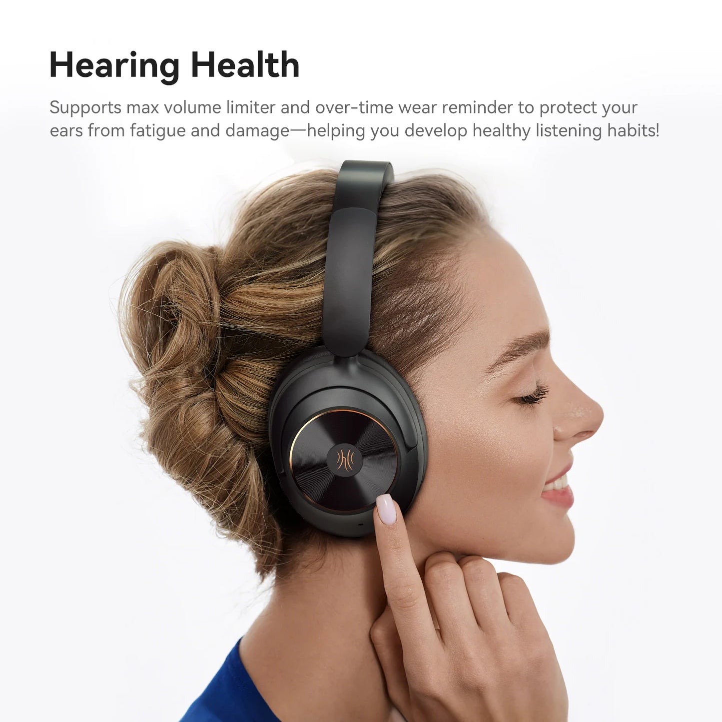 Oneodio A6 ANC Wireless Bluetooth 6.0 Headphones -48dB Hybrid Active Noise Cancelling Over Ear Headset With Mic Hi-Res LDAC APP