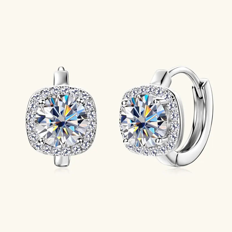 Lnngy 6.5mm Moissanite Earring With GRA Certificate 100% Real 925 Sterling Silver Hoop Earrings For Women Sparkling Jewelry Gift