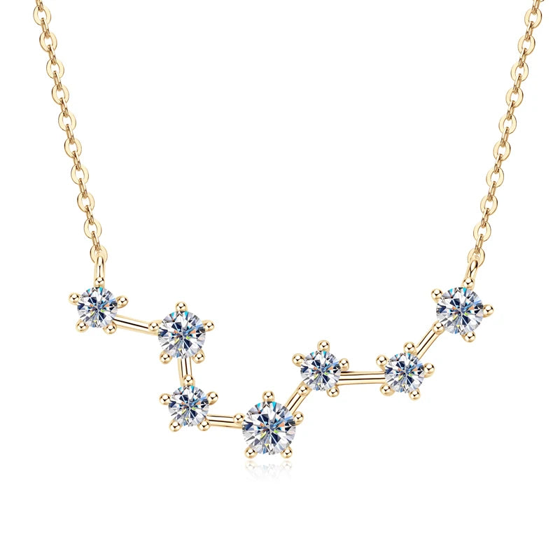 Lnngy Moissanite Necklace Sparkling 925 Sterling Silver Big Dipper Pendant Necklaces for Women Girls Birthday Jewelry Gifts