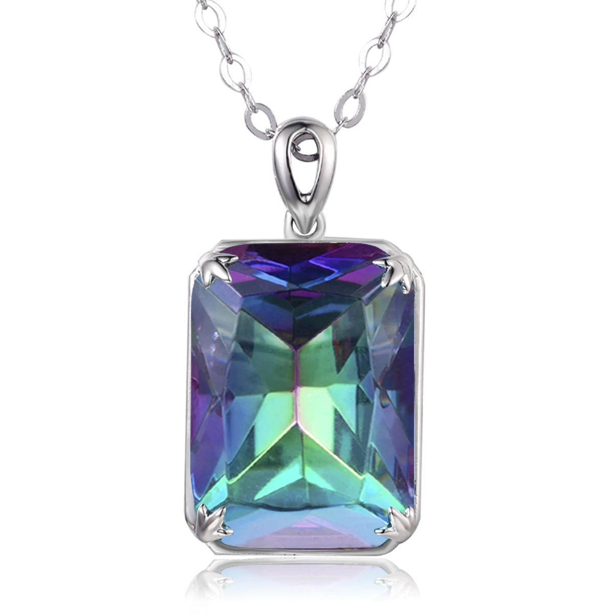 100% Real Silver 925 Necklace Pendant Aquamarine Women Jewelry Birthday Party Banquet Girl Accessories 2022 New Trendy