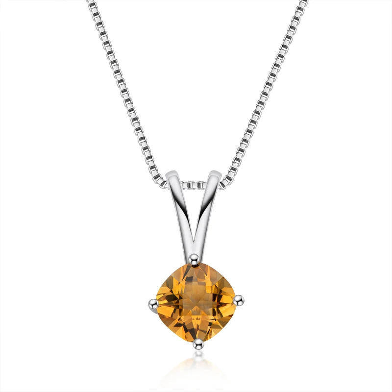 Lnngy Certified 925 Sterling Silver Chain Necklace Irregular Colorful Gemstone Pendant Necklaces for Women Collar Mujer