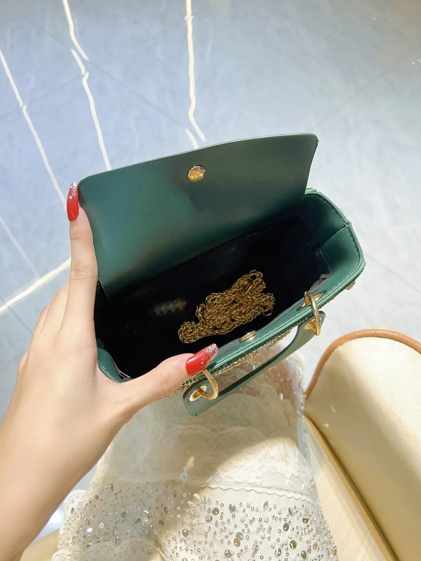 Women's Luxury Rhinestone Evening Bag – Handmade Shoulder & Crossbody Party Clutch