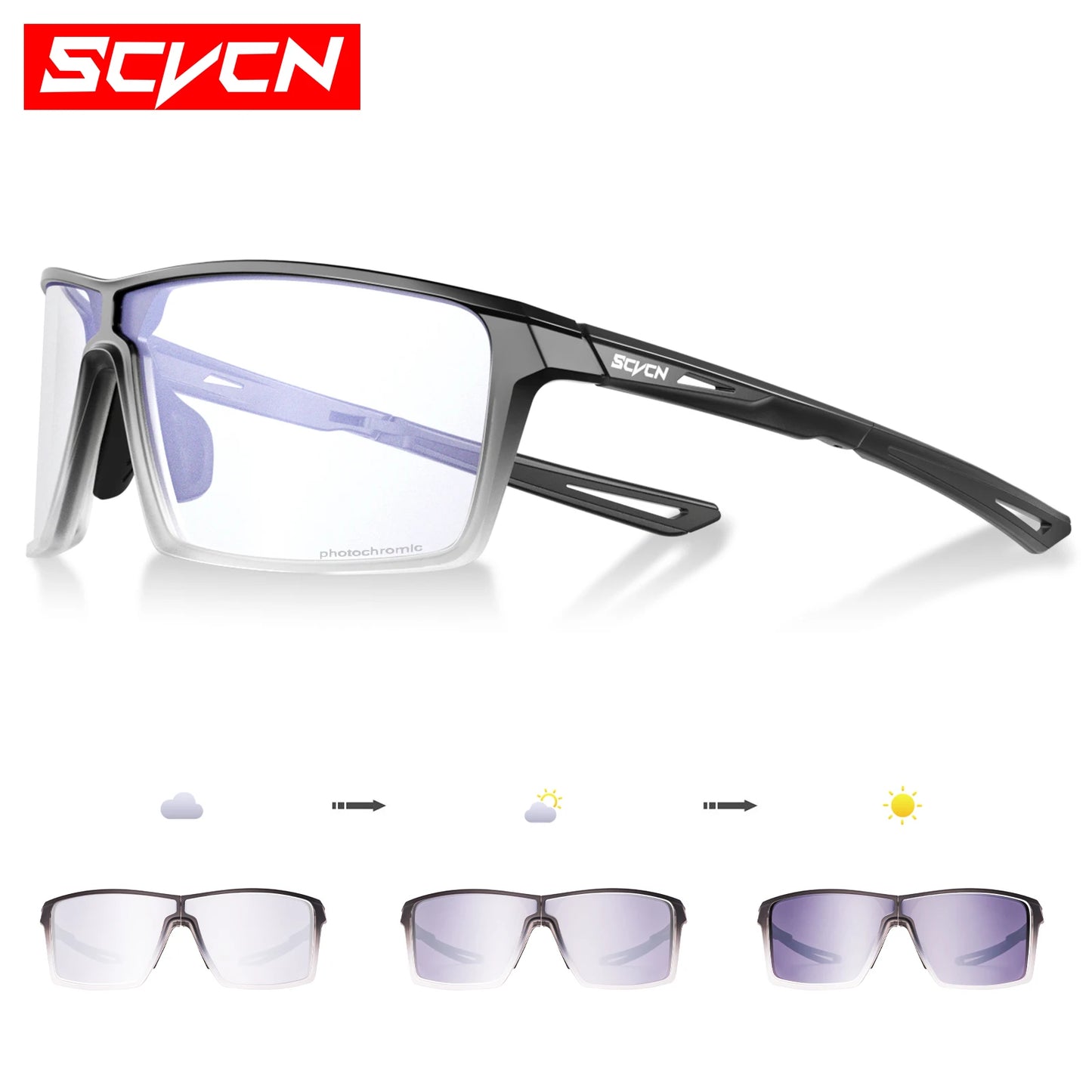 SCVCN Outdoor Photochromic Anti-fog Sunglasses Foldable Cycling Glasses UV400 Light Weight Bicycle Hiking Glasses Men Women New