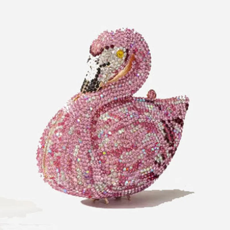 XIYUAN Swan Shaped Diamond Evening Clutch Bags New Rhinestone Day Clutches Metallic Gem Clutch Purses And Handbags Wedding Purse