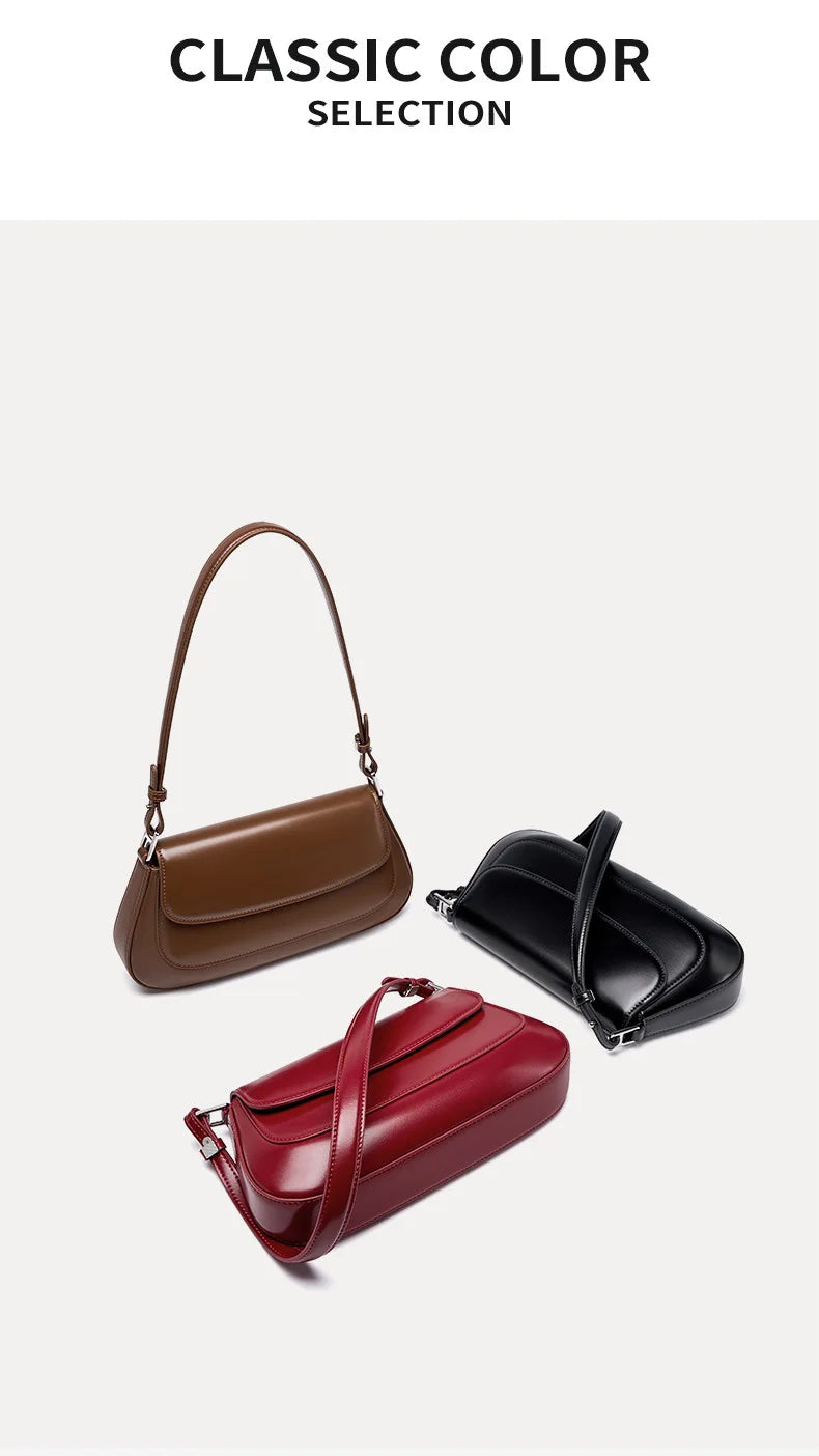 YANATARI underarm cowhide Genuine leather handbags women vintage shoulder bag female luxury bags womens high quality 2025