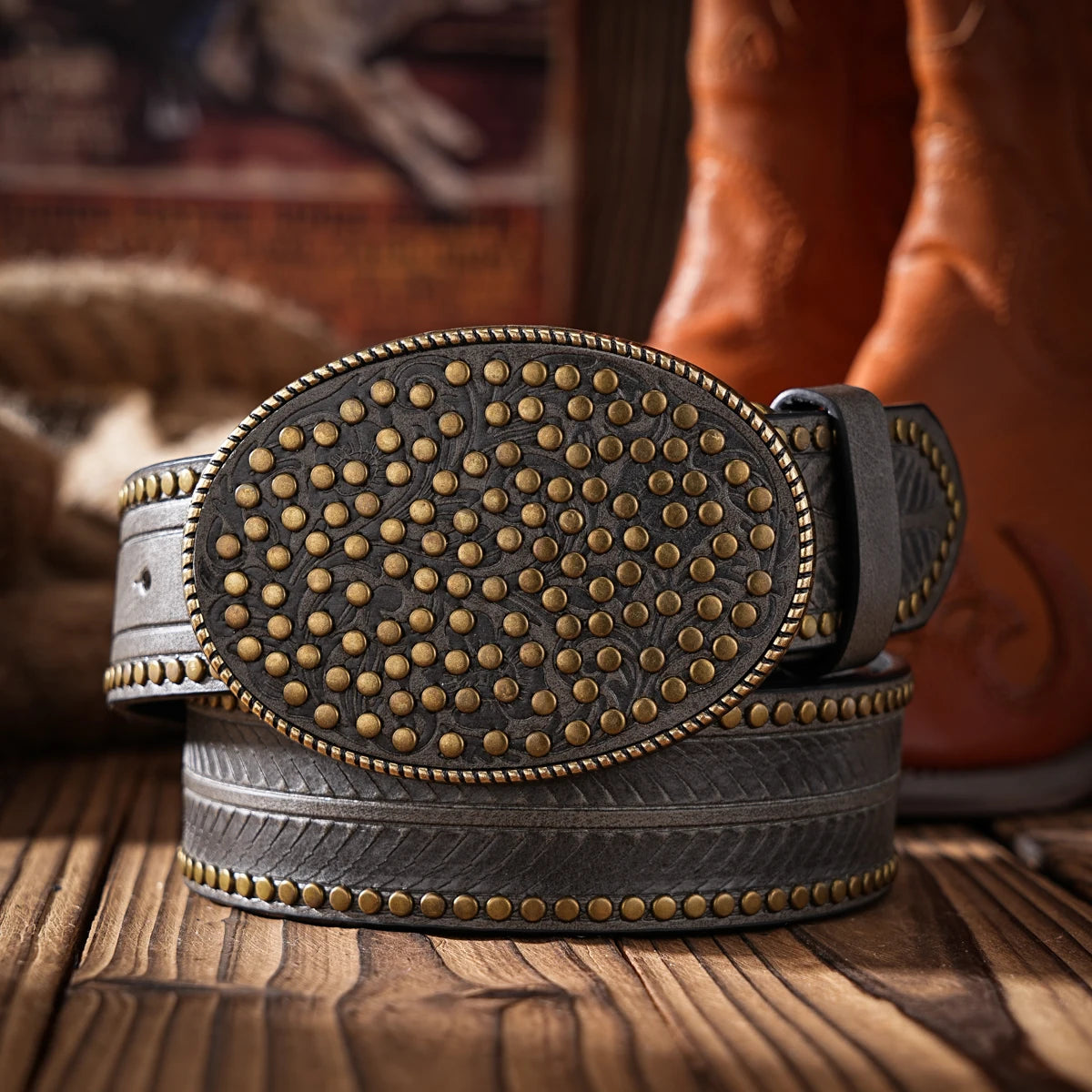 Casual, individual and retro belts, Western-style clothing accessories, metal buckles, PU belts, suitable for both men and women