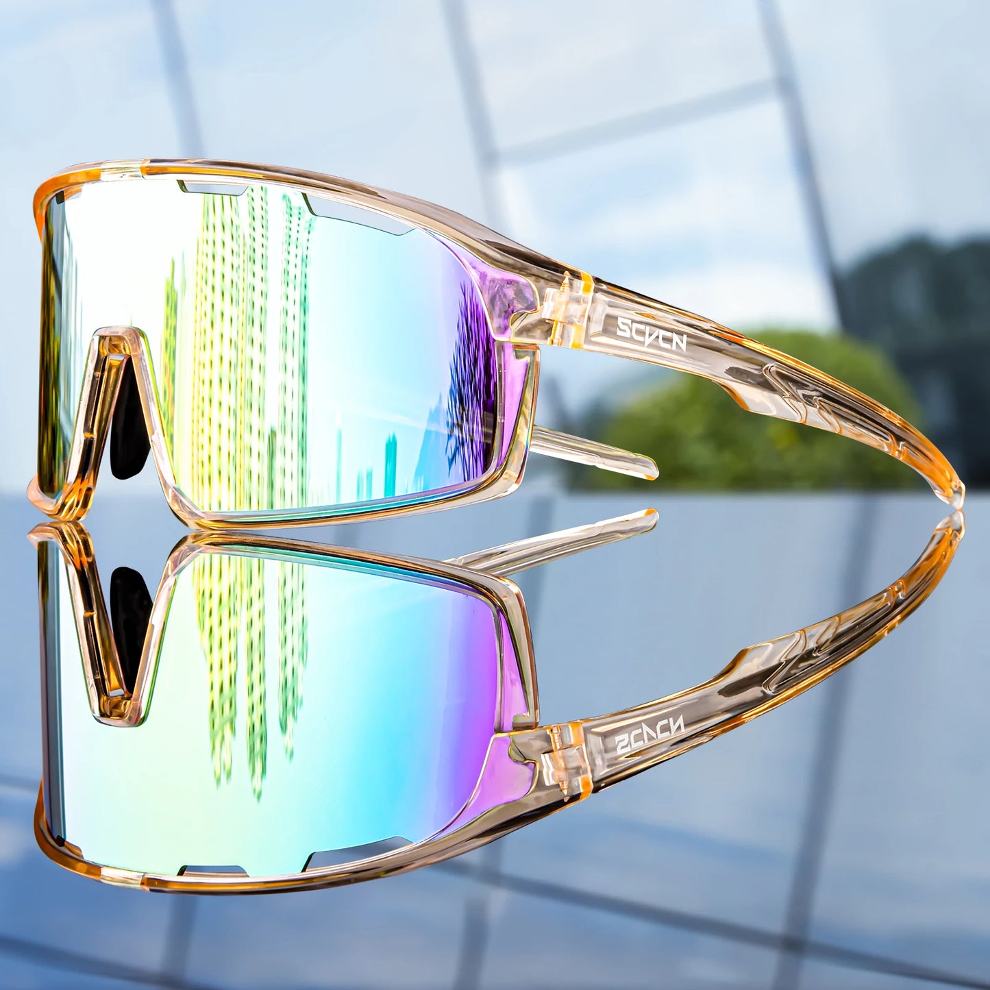 SCVCN New Photochromic Glasses Cycling Sunglasses Men Outdoor Sports Glasses Women Driving Bicycle Eyewear UV400 Hiking Goggles