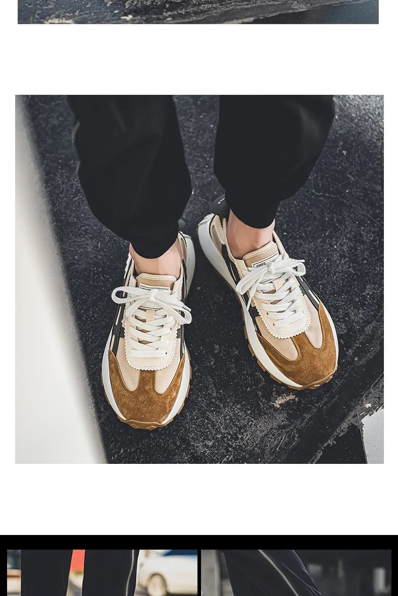 New men's trendy versatile casual sports shoes, men's thick-soled lightweight non-slip breathable trendy shoes кроссовки мужские