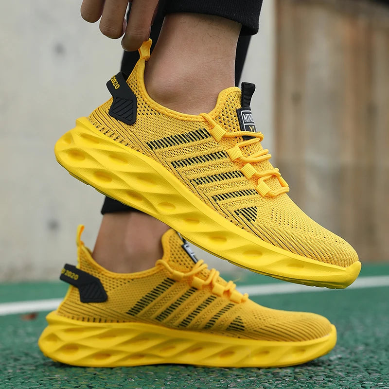 Men's casual shoes fashion sneakers breathable running shoes mesh lightweight outdoor walking training tennis shoes plus size