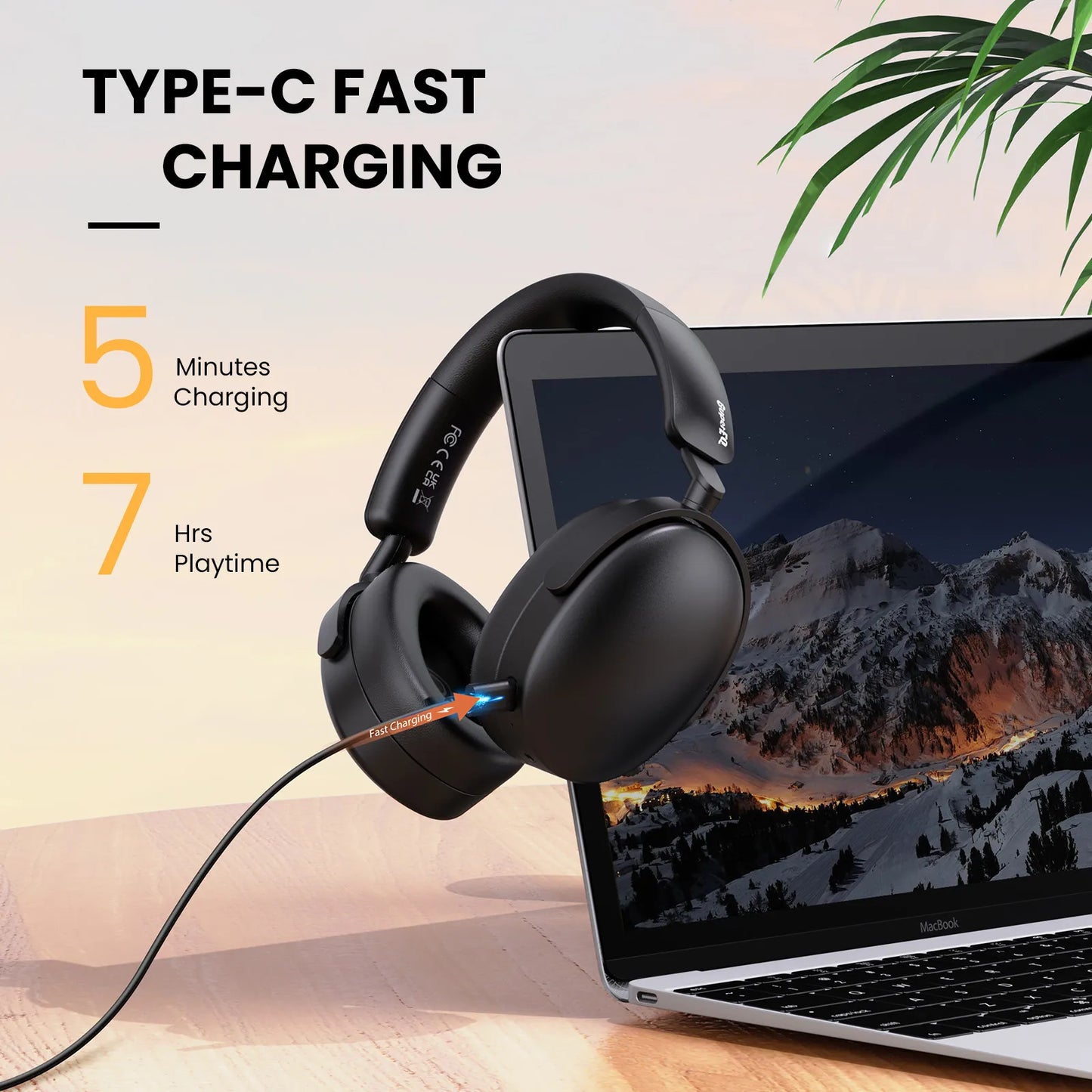 Oneodio SuperEQ A200 ANC Wireless Bluetooth 5.4 Headphones Active Noise Canceling Over Ear Headset With ENC Mic Hi-Res Audio APP