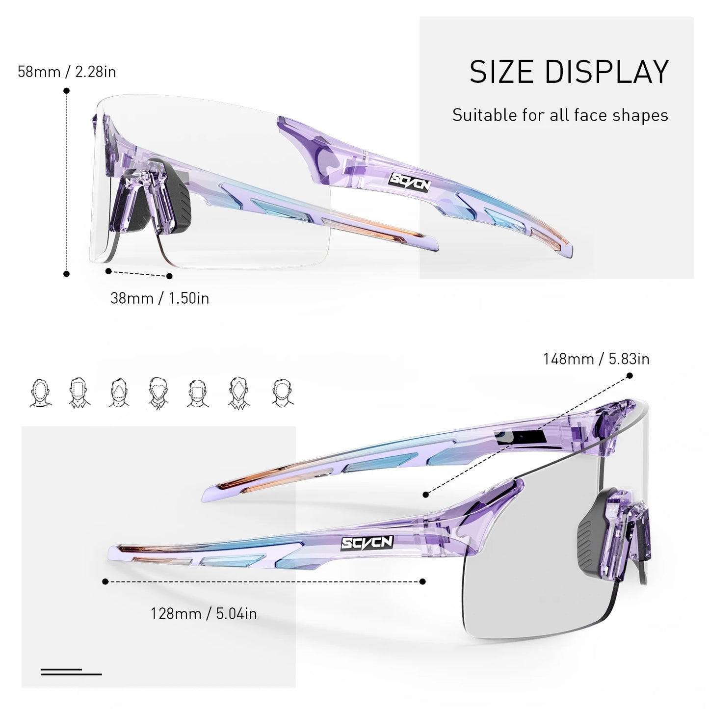 SCVCN Photochromic Sunglasses Outdoor Sports Bike Cycling Glasses Man MTB Climbing Glasses Eyewear Women Driving Bicycle Goggles