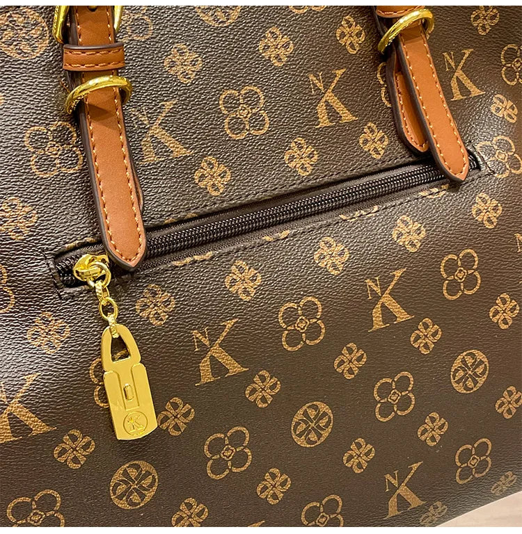 Women’s Light Luxury Retro Handbag – Large Capacity Shoulder & Crossbody Tote – 2025 High-End Fashion