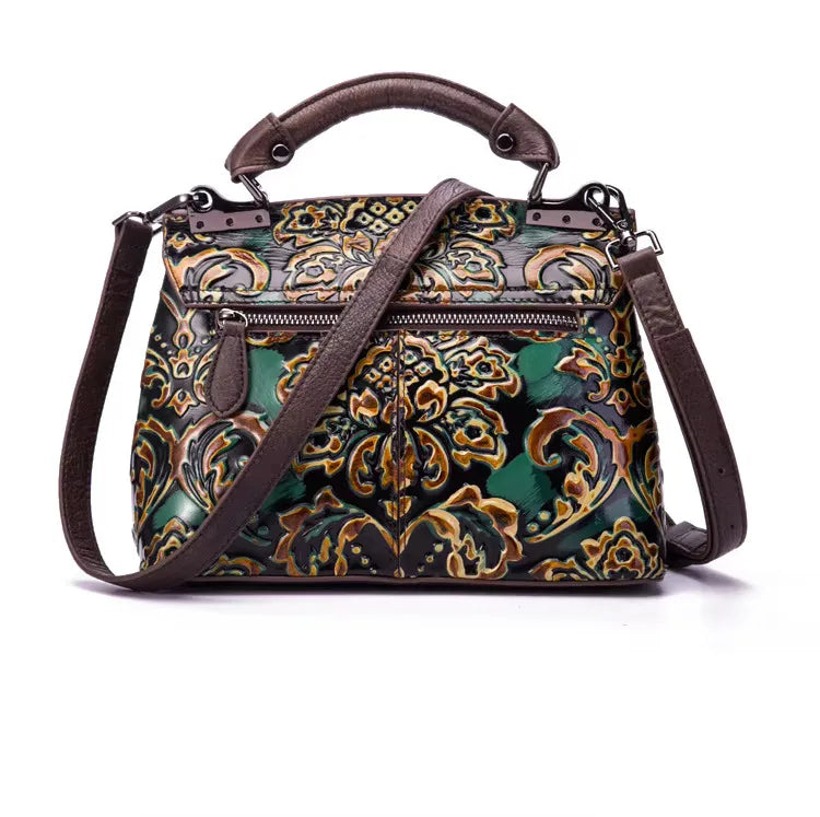 MOTAORA Womens Genuine Leather Luxury Handbag Handmade Embossed Vintage Shoulder Crossbody Bag New Arrival
