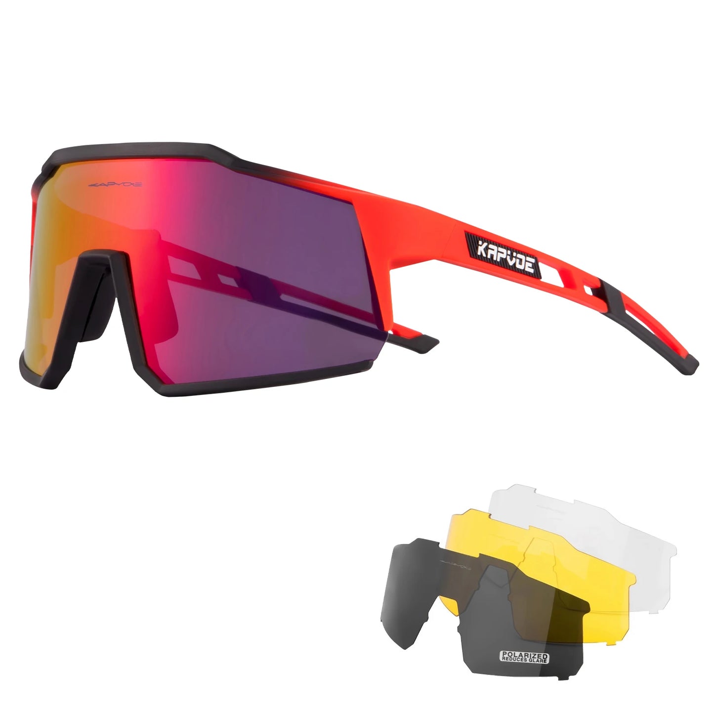 Kapvoe Cycling Glasses Road Cycling Goggles Outdoor UV400 Sunglasses Sports Protection MTB Road Mountain Bicycle Drive 4lens