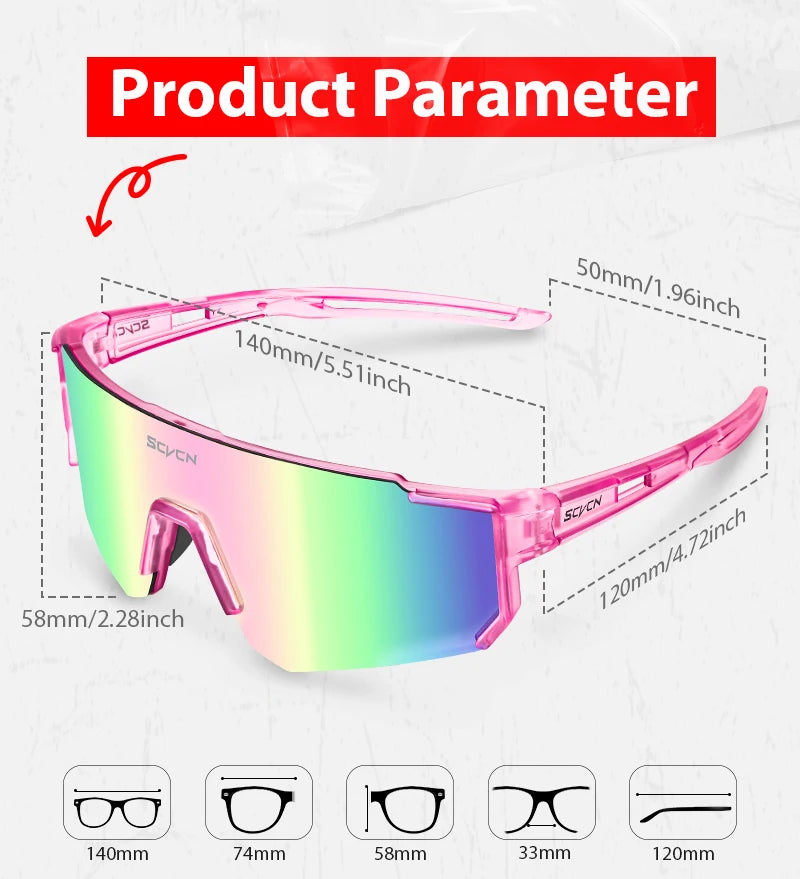 SCVCN MTB Cycling Sunglasses Men Road Driving Bike Glasses Outdoor Sports Mountain Hiking Women Bicycle UV400 Cycling Goggles