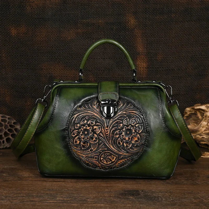 MOTAORA Vintage Luxury Handmade Leather Backpacks For Women Designer Handbags Hasp Ladies Shoulder Bags Embossed Woman Backpack