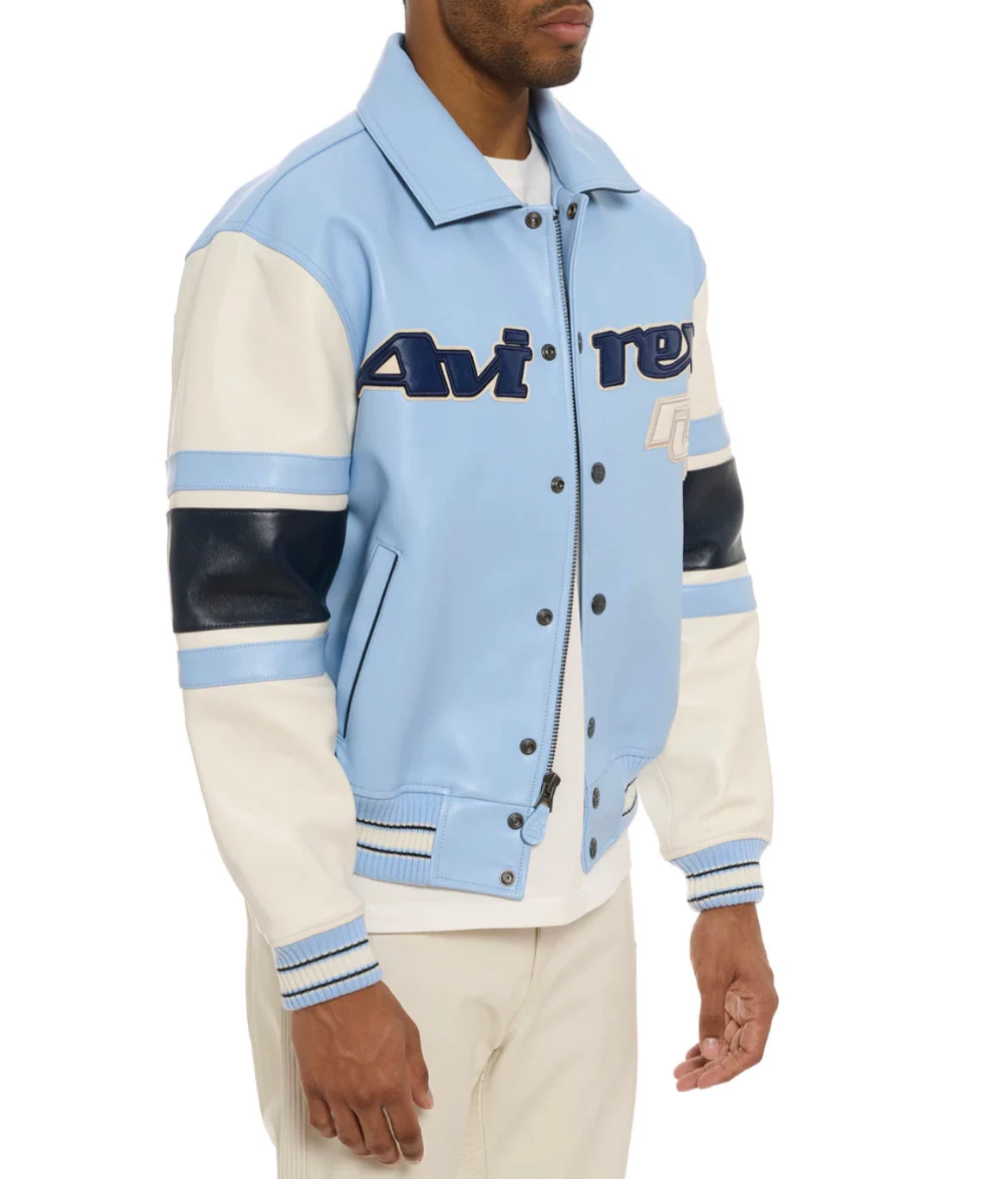 New listing Europe lamb skin embroidery men leather leather jacket American size fashion casual flight suit sheepskin loose coat