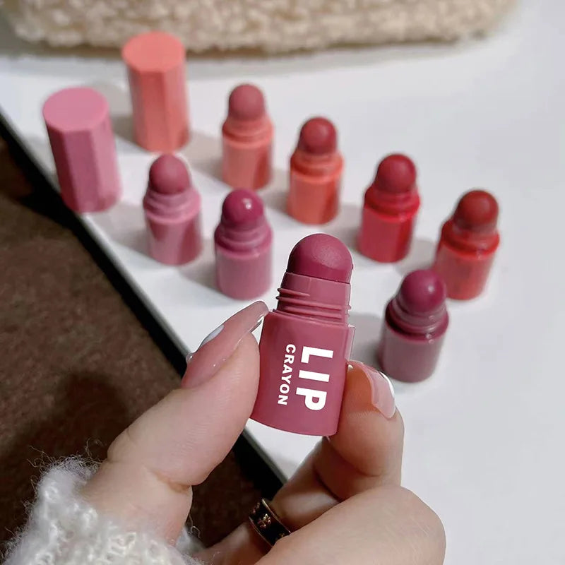 Mini Lipstick Set Matte 4 Colors Lipstick Combination 4 Sections Velvet Grapefruit Red Lip Pigment Non-stick Cup Lip Gloss kit