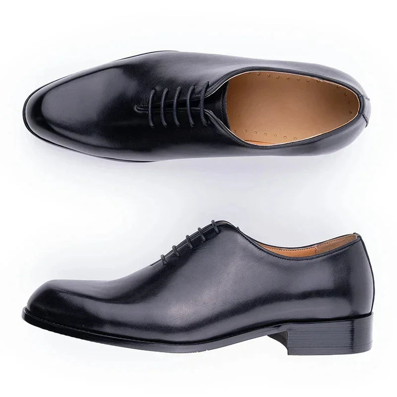 Handmade Genuine Leather Oxford Shoes - Business Formal Lace-Up Dress Shoes