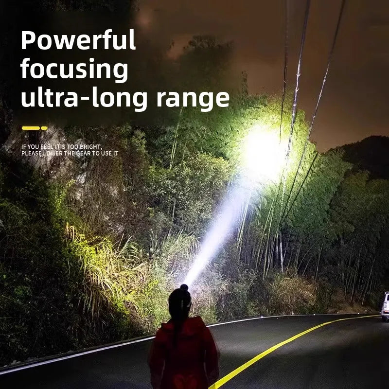 GrabliWorld T998 Rechargeable LED Headlamp – Waterproof, Elastic Band, 18650 Battery