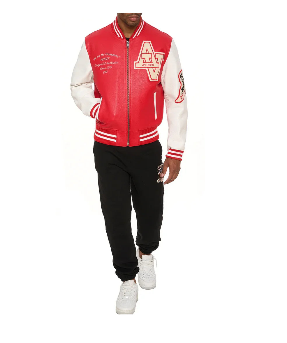 Men's Real Leather Jacket with Embroidery thicken first layer cowhide leather Leather Winter Classic Warm Baseball outfits Coat