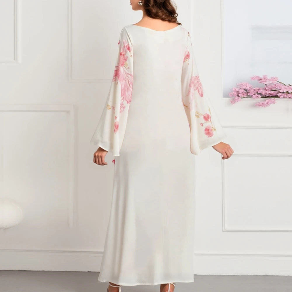 Rafiah Women's Dresses Summer Comfortable Elegant 2025 Tie Dye Glamorous Long Sleeve Round Neck A-Line Midi Vacation Dresses 0