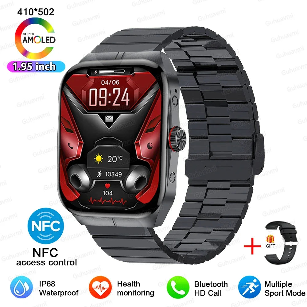 Smartwatch Men Women NFC AMOLED Screen Always Show Time Clock Bluetooth Call IP68 Waterproof Smart Watch Sport Fitness Bracelet