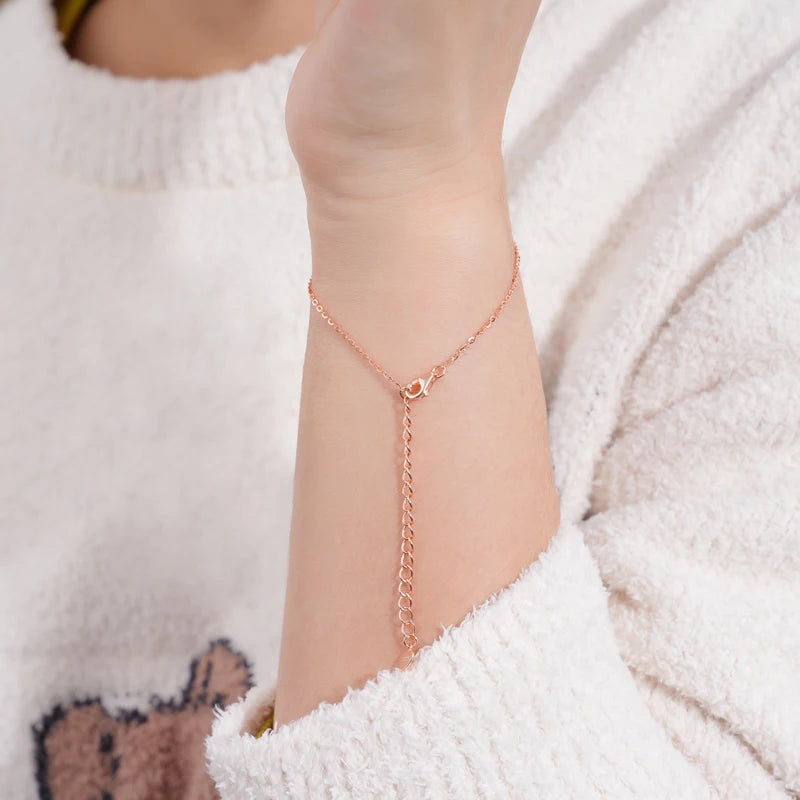 Lnngy Moissanite Four Leaf Flower Chain Bracelet for Women 925 Sterling Silver Niche Simple Desgin Bracelets Jewelry Accessories