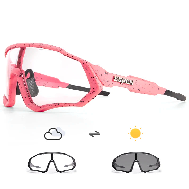 SCVCN Cycling Glasses Road Bike Eyewear Men Sports Eyewear Women Outdoor Goggles UV400 Bicycle Cycling Photochromic Sunglasses