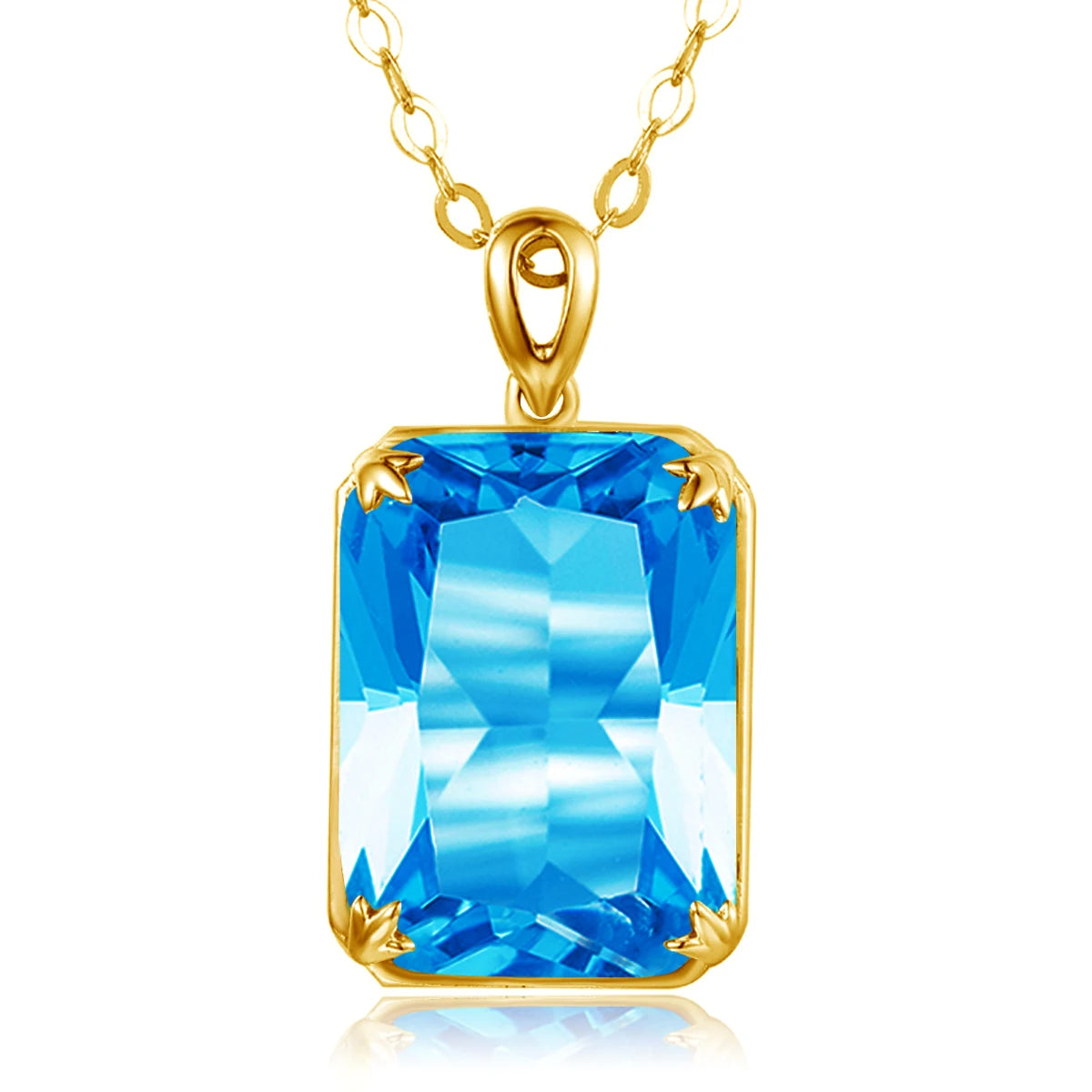 100% Real Silver 925 Necklace Pendant Aquamarine Women Jewelry Birthday Party Banquet Girl Accessories 2022 New Trendy