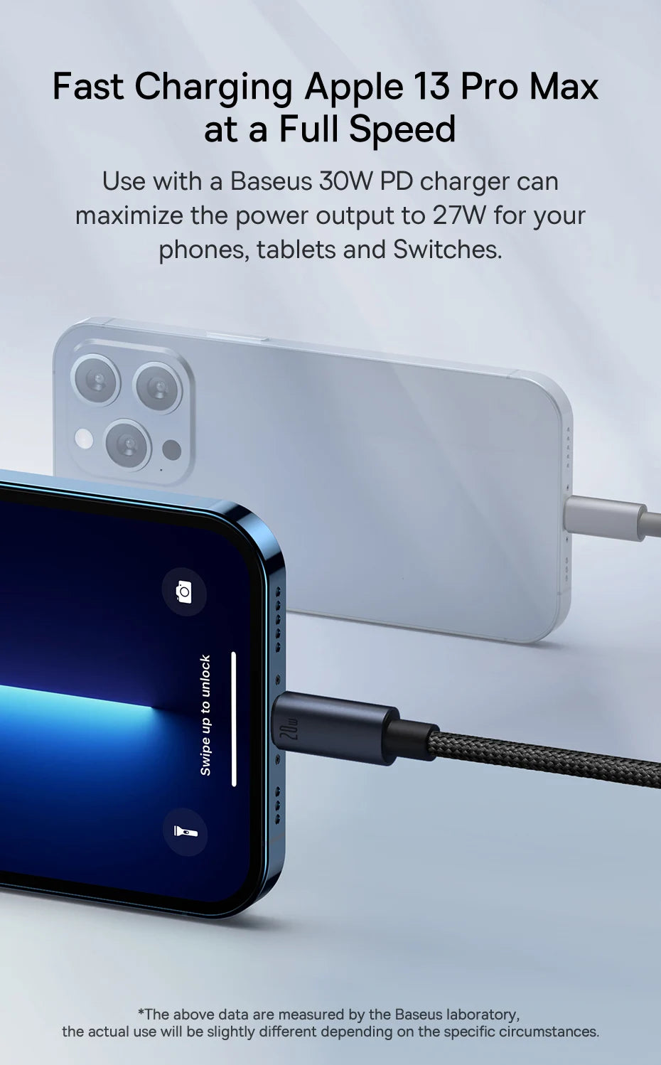 Baseus PD 20W USB C Cable For iPhone 13 12 11 pro max iPhone Cable Fast Charging For iPhone X XR 8 USB Type C to lightning Cable