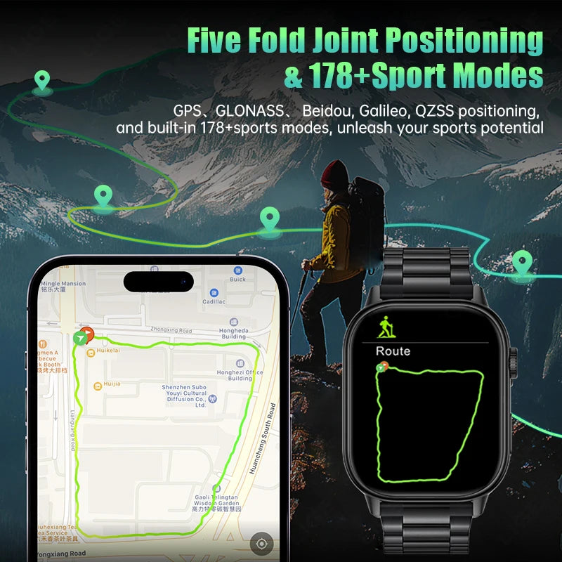 LIGE NEW GPS Smart Watch Men Compass Sports Fitness Bluetooth Call IP68 Waterproof Men Women Smartwatch For Xiaomi HUAWEI iPhone