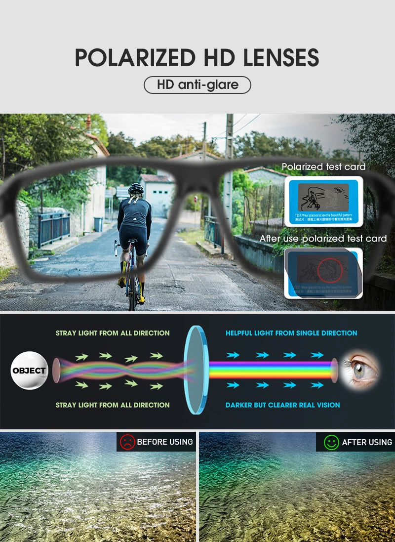 KAPVOE Polarized Glasses Men Women Fishing Goggles Camping Hiking Road Driving Eyewear Sport Sunglasses bicycle running Glasses