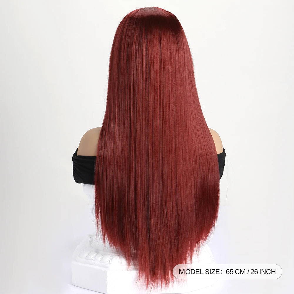 26Inch Colour Wig Long Straight Synthetic Wig for Women Fashion Wig for for Daily Halloween Costume Party Cosplay 