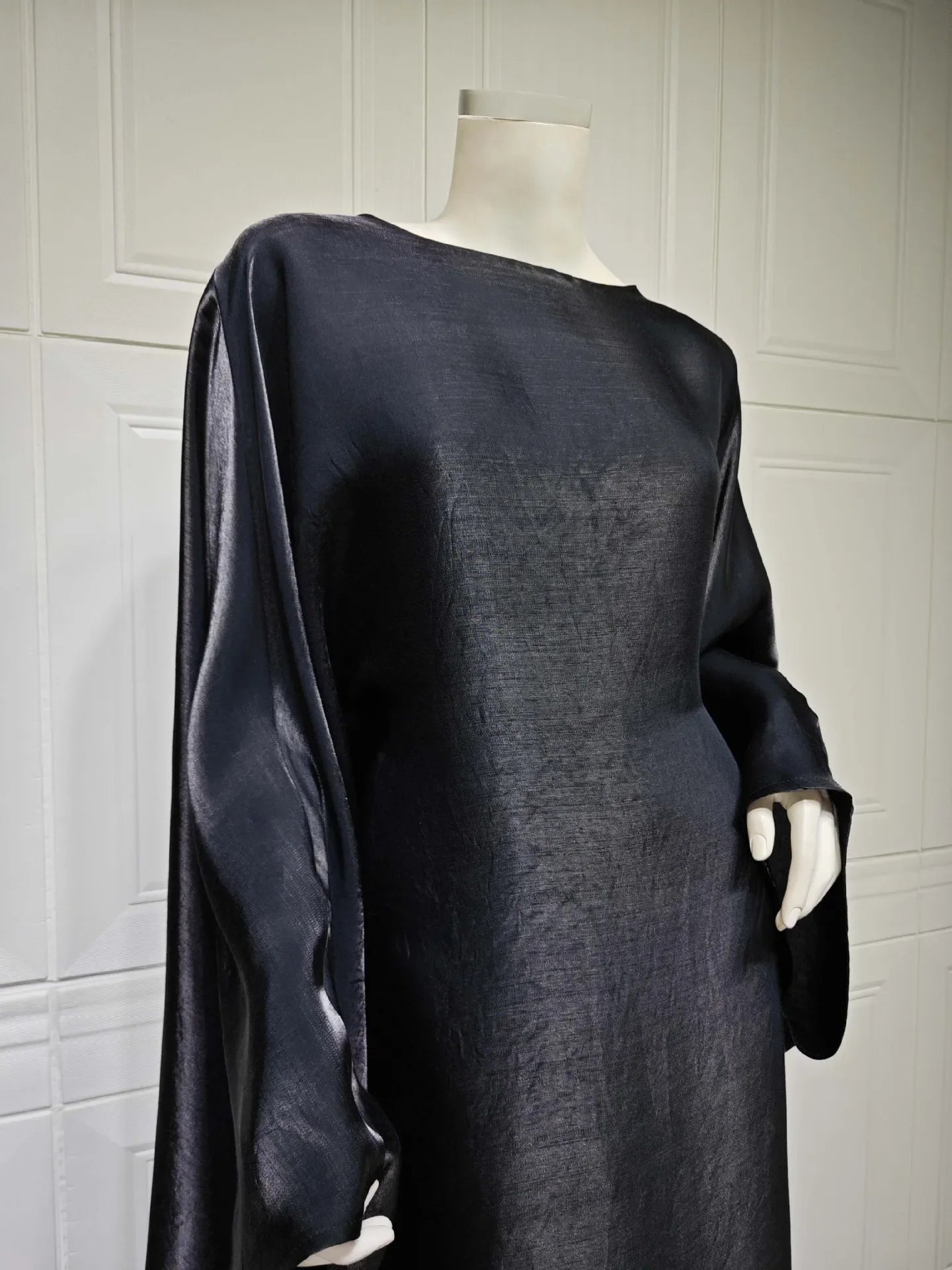 2024 Muslim Dress Women Summer Fashion Muslim Long Sleeve Satin Plus Size Long Abaya Kaftan Abaya Dubai Abaya Muslim Clothes